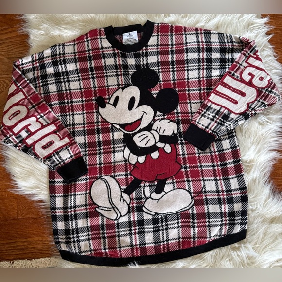 Mickey Mouse Disney World Plaid Spirit Jersey Sweater Christmas Medium‎ - Picture 10 of 12